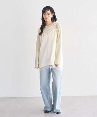 earth music&ecology マルチクロシェスカーフ Ivory