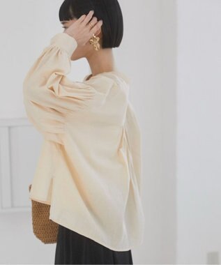 WEGO 【ANGIE VINTAGE】ボリューム袖ショートブラウス ナチュラル