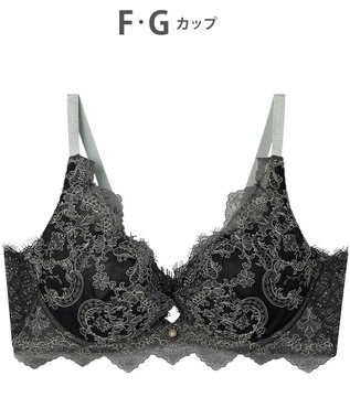 AMPHI ブラジャー 谷間メイク 脇高設計 細身え効果 Gカップまで対応 大きいサイズ 【Glama-Rich グラマリッチ 脇スッキリタイプ】ブラ BYJ603 アンフィ／ワコール