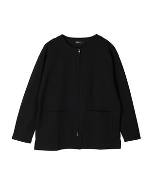 CRAFT STANDARD BOUTIQUE 強撚ポンチラウンドヘムカーディガン Black