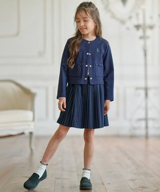 組曲 KIDS 【インパンツ付き】【110-140㎝】ＴＣ天竺プリーツ スカッツ ネイビー系