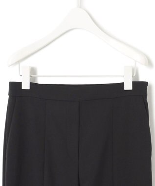 ICB 【WEB限定・洗える】キュプラハイパワーストレッチ セミフレアパンツ ブラック系