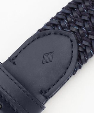 JOSEPH ABBOUD 【キングサイズ・イタリア素材・ストレッチ・日本製】レザーメランジストレッチベルト ネイビー系