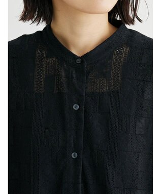Green Parks 総レースシャツ Black