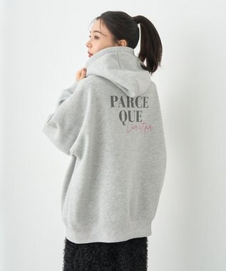 earth music&ecology アソートロゴフーディー Gray Mixture