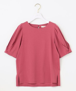 ANY SIS S 【撥水・汗ジミ防止・UVケア・洗える】スーピマスムース 袖タック Tシャツ レッド