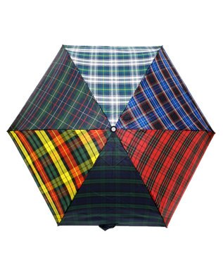 +RING 【UVカット95%以上】【UPF50＋】プラスリング ユニセックス 晴雨兼用 折傘 CHK T1320 マルチカラー