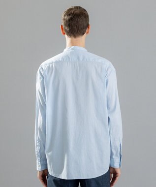 JOSEPH HOMME 【LEON 掲載】リネンストレッチブロード　バンドカラーシャツ スカイブルー系