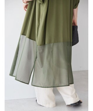 AMERICAN HOLIC サラックールメッシュ切替ワンピース Khaki