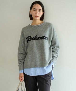 UNFILO L シャツコンビ レイヤードＴ オフ×ストライプ