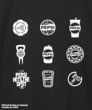 PW CIRCULUS 〈Pepsiコラボ〉【UNISEX】Pepsi 9-LOGO モックネックT ブラック系