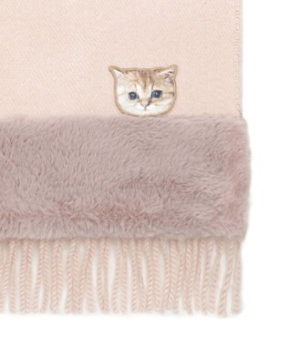 MOONBAT PAUL & JOE ACCESSOIRES ヌネットワッペン×ファームースタッチマフラー（パッケージ入り） ピンク