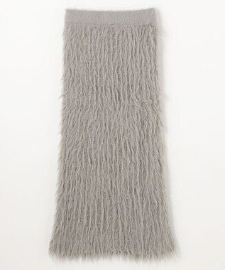 NAVE 【ReNAVE・洗える】メルティーシャギーニット スカート ライトグレー系