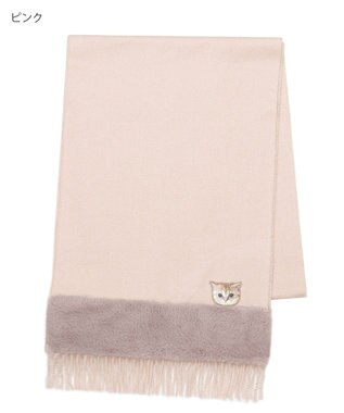 MOONBAT PAUL & JOE ACCESSOIRES ヌネットワッペン×ファームースタッチマフラー（パッケージ入り） ピンク