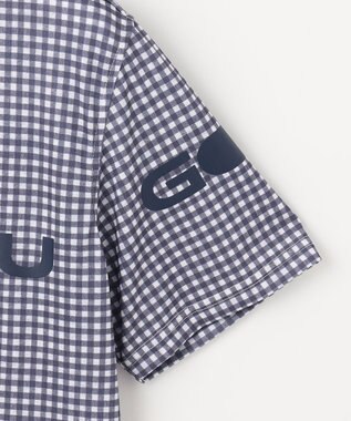 23区GOLF 【MEN】【接触冷感・UVケア・吸水速乾】ギンガムチェック柄 ポロシャツ ネイビー系3