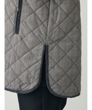 Green Parks キルティングノーカラーブルゾン Check