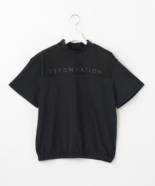 23区GOLF 【23Fondation/WOMEN】フロントロゴ モックネックプルオーバー ブラック系