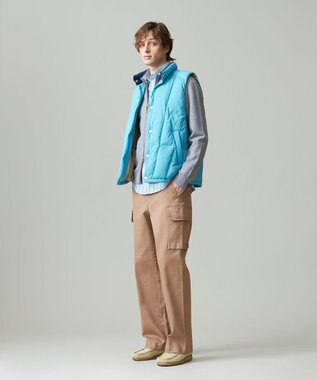 J.PRESS MEN ナイロンワッシャータフタ ダウンベスト スカイブルー系