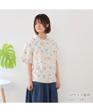 Mother garden しろたん アロハシャツ 半袖 《 駄菓子 / 黒 》 ユニセックス 男女兼用 駄菓子