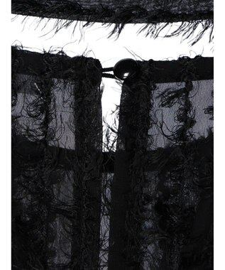 Green Parks ボウタイ付きフェザーノースリーブプルオーバー Black