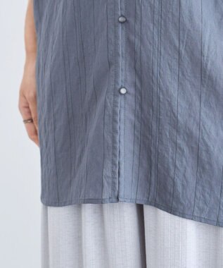 Green Parks ドロストネックフレンチスリーブブラウス Charcoal Gray