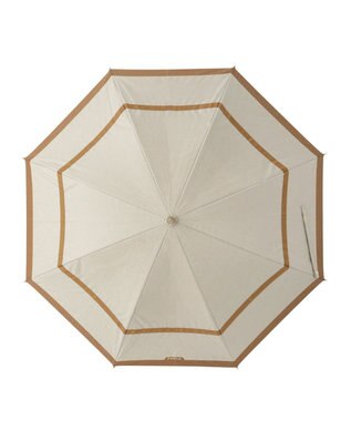 MOONBAT FURLA 晴雨兼用日傘 長傘 シャンブレー切継 ／遮光 遮熱 UV ブラウン