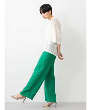 AMERICAN HOLIC 透かし編み半袖ニットプルオーバー Off White