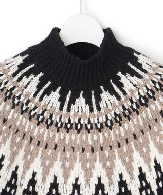 23区 L 【SLOW/一部店舗限定】ジャカード ハイネック ニット ブラック系5
