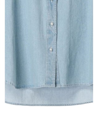 CRAFT STANDARD BOUTIQUE デニムパール釦サークルブラウス Sax