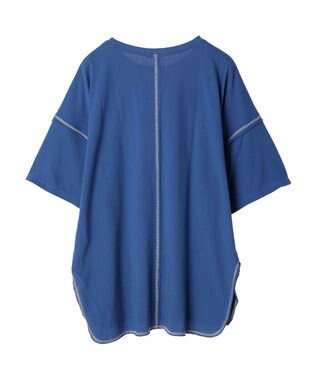 earth music&ecology 配色ステッチチュニックＴ Blue