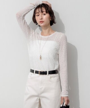 23区 L 【SLOW/一部店舗限定】リンクルレース シアー カットソー