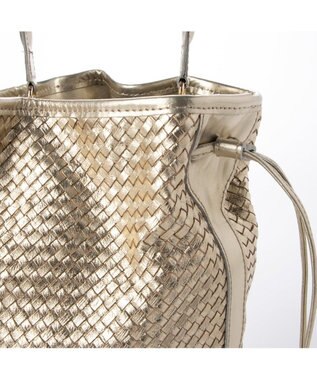 UNBILLION 【テレビ ドラマ着用アイテム】ペルケ perche / レザーメッシュ2wayバゲットバッグ ゴールド