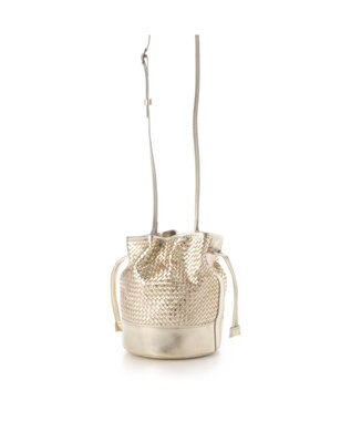 UNBILLION 【テレビ ドラマ着用アイテム】ペルケ perche / レザーメッシュ2wayバゲットバッグ ゴールド