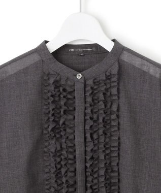 23区 L 【VERY11月号掲載/洗える】TWボイル フリルディテール ブラウス グレー系