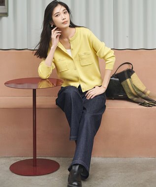 23区 S 【滝沢眞規子さん着用/VERY掲載/洗える】23区DENIM ストレッチ ワイドパンツ ネイビー系