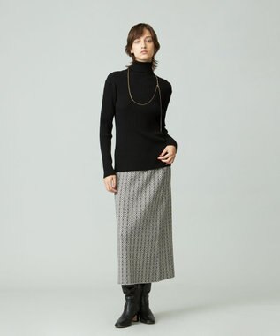 J.PRESS YORK STREET 【WOMEN】ANTI PILLING WOOL リブタートルニット ブラック系