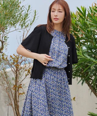 Tiaclasse 【洗える】フレアスリーブカーディガン ブラック