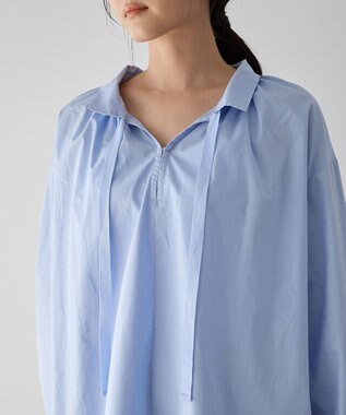 YECCA VECCA タイプライタースキッパーオーバーシャツ Sax