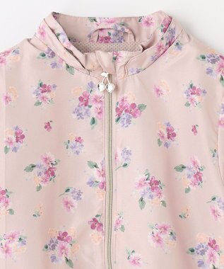 ANY KIDS フード取り外し 総柄 ブルゾン ピンク系花柄