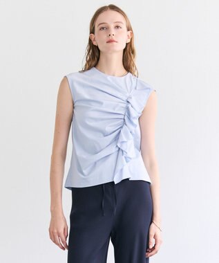 BEIGE， AFGHA / コットンドレープ スムーストップス Sax