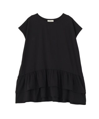 earth music&ecology 【接触冷感】ラッフルヘムプルオーバー Black