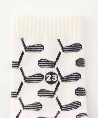 23区GOLF 【MEN】クラブ柄 ハーフソックス ホワイト系5