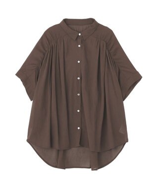 YECCA VECCA 【ドライタッチ】シアーバックギャザーシャツ Brown