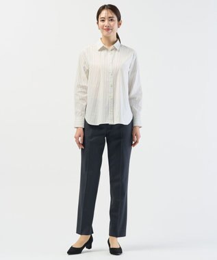 J.PRESS LADIES 【セットアップ対応】BAHARIYE テーパード パンツ ネイビーピンヘッド系