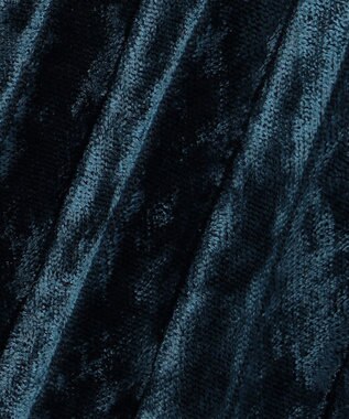 ICB 【洗える】 シアーベルベット プリーツスカート スレートブルー系