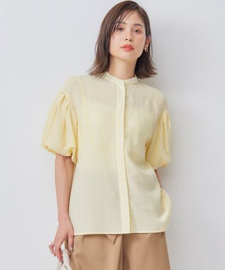 組曲 【WEB限定】ステッチストライプドビー ブラウス シェルイエロー系
