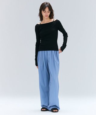 BEIGE， 【洗える・BAILA 10月号掲載】MARINO / 2WAYリブコンパクトカーディガン Black