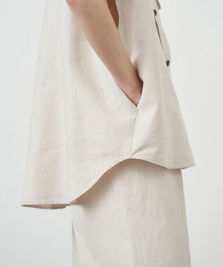 ATON LINEN WEATHER | オフスリーブ CPOジャケット WARM WHITE