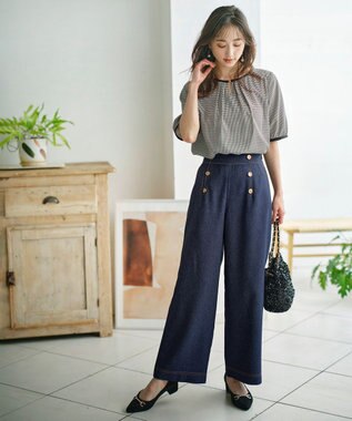 ANY SIS L 【洗える】マリンディテールシャンブレー パンツ シャンブレー