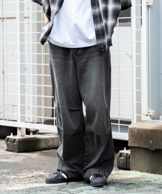 WEGO デニムパラシュートパンツ スミクロ